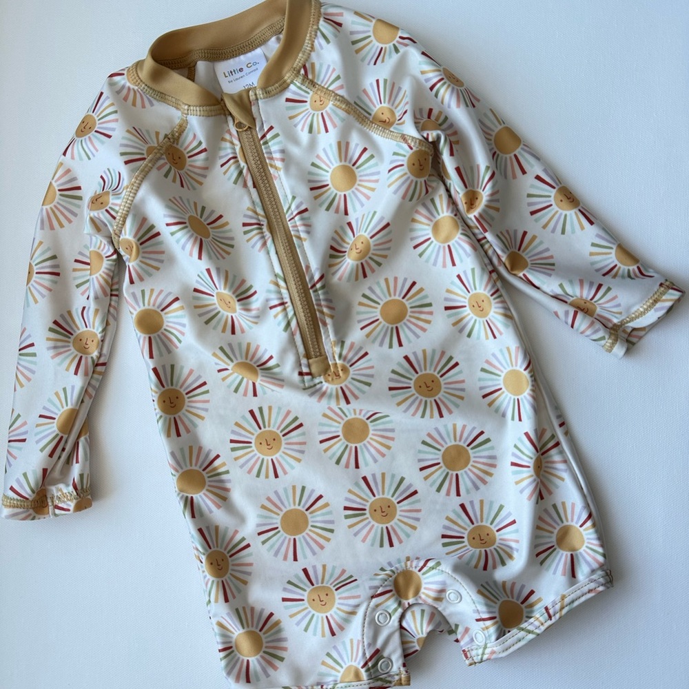 Little Co. Sunshine Print Rash Guard Swimsuit – 12M